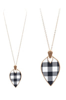 
              Marquise Shape Faux Leather and Metal Necklace
            