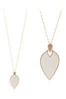 
              Marquise Shape Faux Leather and Metal Necklace
            