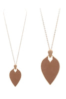 
              Marquise Shape Faux Leather and Metal Necklace
            