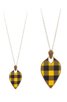 
              Marquise Shape Faux Leather and Metal Necklace
            