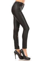 Faux Leather High Rise Skinny Jeans (Plus)