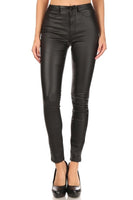 Faux Leather High Rise Skinny Jeans (Plus)