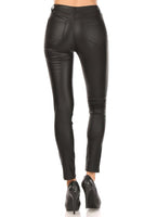 Faux Leather High Rise Skinny Jeans (Plus)