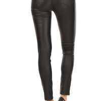 Faux Leather High Rise Skinny Jeans (Plus)