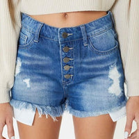 B&C Five Button Frayed Shorts