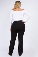 High Rise Ponte Pants (Plus)