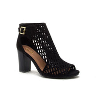 Black Peep Toe Open Style Bootie