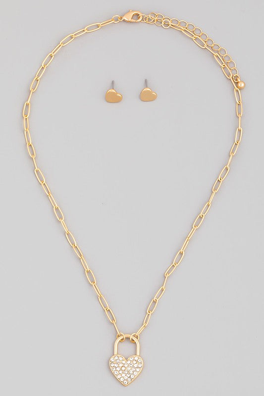 Heart n' Chain Necklace Set