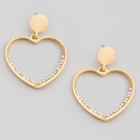 Hearts with Crystal Earrings