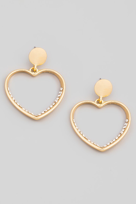 Hearts with Crystal Earrings