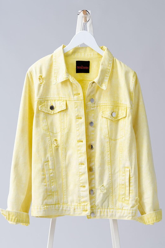 Pastel yellow jean jacket hot sale