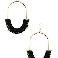 Woven Oval Dangle Earrings