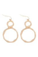 Knot Round Double Circle Earrings