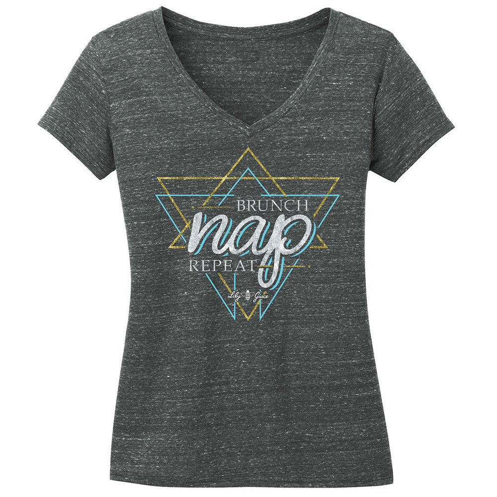 Brunch Nap Repeat V-Neck Tee