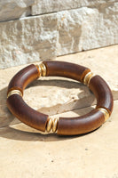 Wood Bead Bangle Bracelet