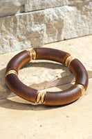 Wood Bead Bangle Bracelet