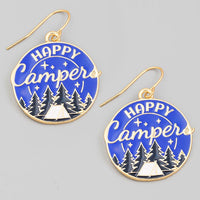 Happy Camper Enameled Earrings
