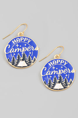 Happy Camper Enameled Earrings