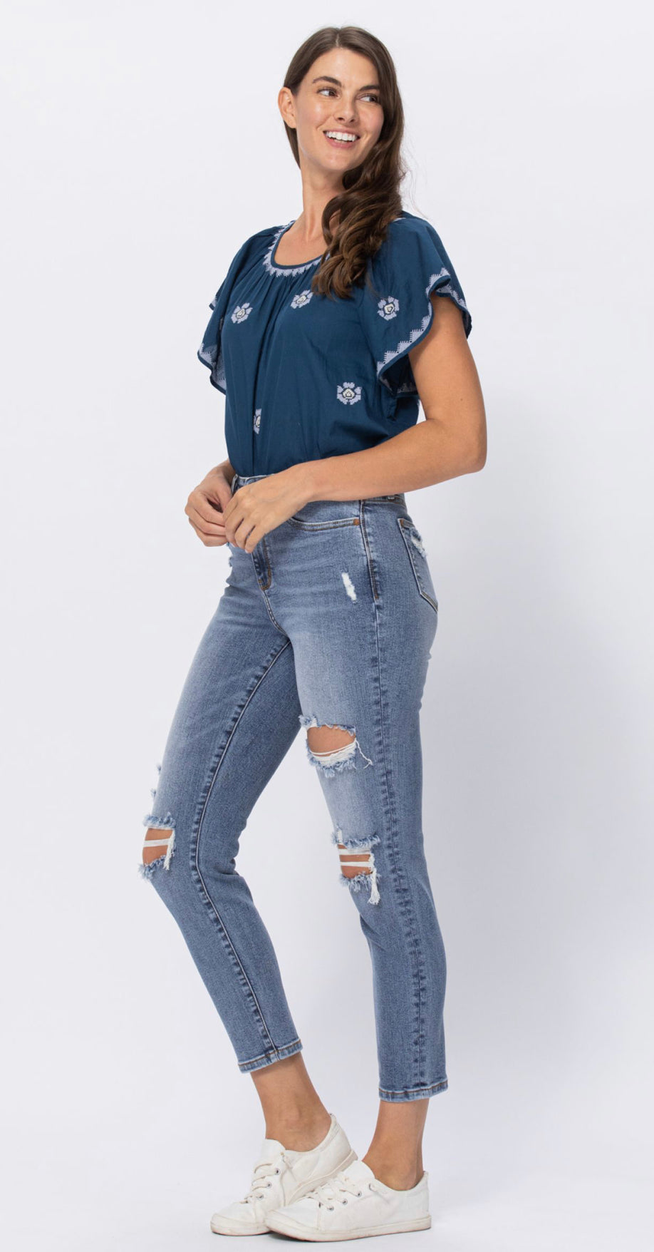 Judy Blue High Rise Destroyed Slim Fit Jean