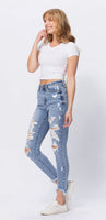 Judy Blue Frayed Shark Hem Destroyed Jeans