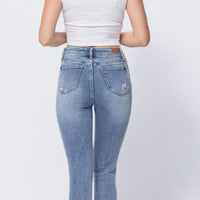 Judy Blue Frayed Shark Hem Destroyed Jeans
