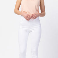Judy Blue Frayed Hem White Jeans