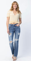 
              Judy Blue Destroyed Straight Leg Jeans
            