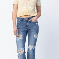Judy Blue Destroyed Straight Leg Jeans