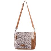 
              Mosaic Canvas & Leather Shoulder Bag
            