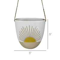 Ceramic Hanging Vase with Sun