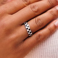 Pura Vida Enameled Checkerboard Ring