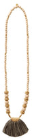 Wood Bead Tassel Necklace