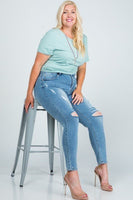 Carla's Mid Rise Distressed Skinny Jean