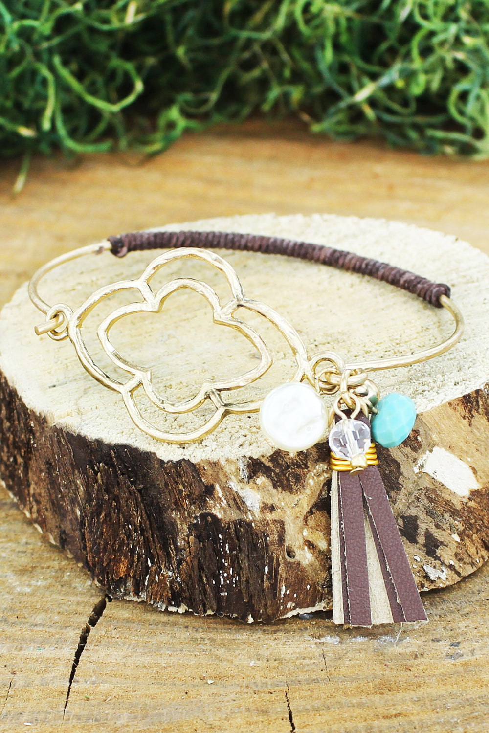 Moroccan & Tassel Charm Bangle