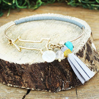 Arrow & Tassel Charm Bangle