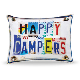 Happy Camper License Plate Pillow