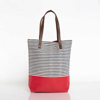 Seaport Stripe Dipped Canvas Tote