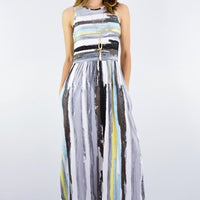 Multi Stripe Maxi Dress with Hidden Pockets
