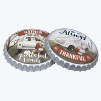 Fall Metal Bottlecap Sign Set