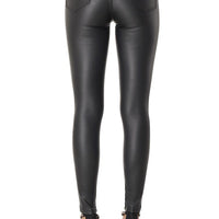 Faux Leather Black Jeans