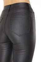 Faux Leather Black Jeans