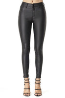 Faux Leather Black Jeans