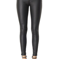 Faux Leather Black Jeans