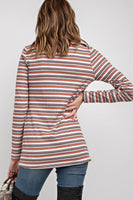 Stripe Ribbed with Criss Cross Neck Top