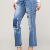 Straight Fit Crop Mid Rise Jeans