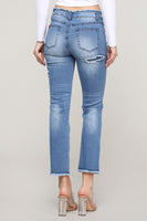 Straight Fit Crop Mid Rise Jeans