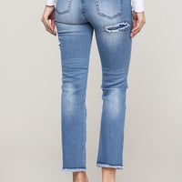 Straight Fit Crop Mid Rise Jeans