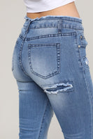Straight Fit Crop Mid Rise Jeans