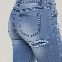 Straight Fit Crop Mid Rise Jeans