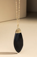 Natural Stone Long Pendant Necklace